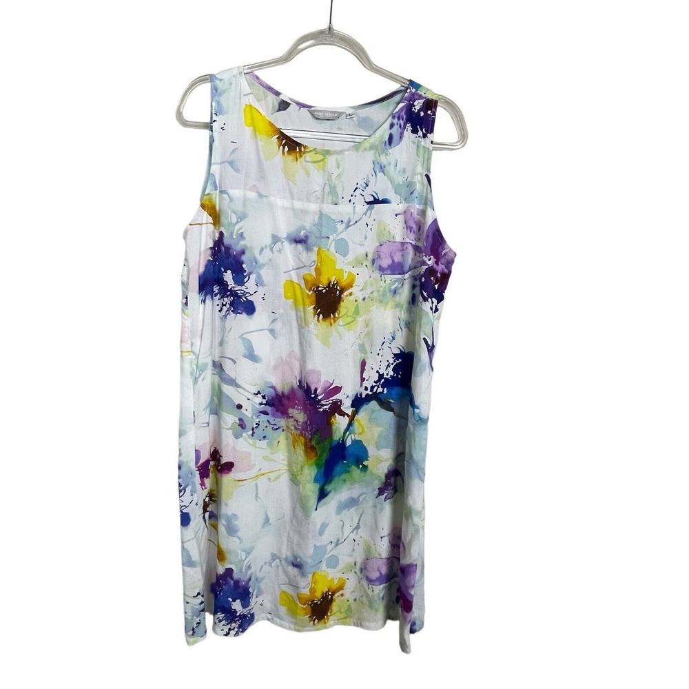 Jams World Floral Rayon Dress L Coastal Boho Tropical‎ Island Resort Vacation
